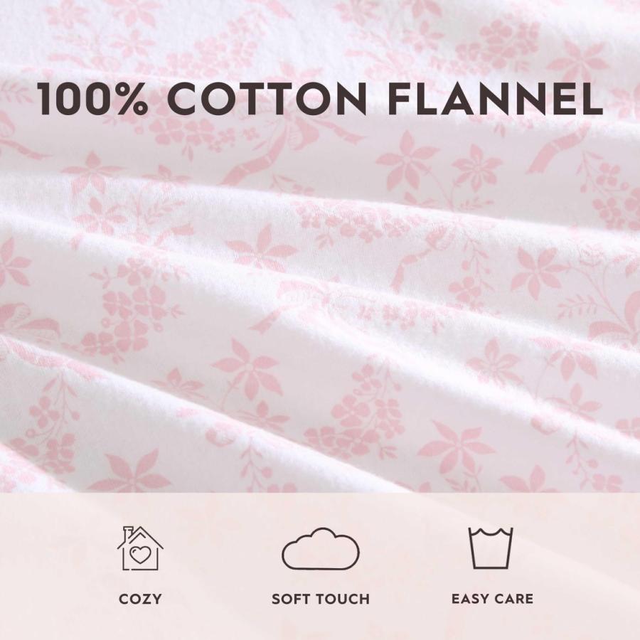 Laura Ashley フランネル ベッドシーツセット Antoinette Pink 花柄 綿100% 布団カバー 寝具 |  | 04