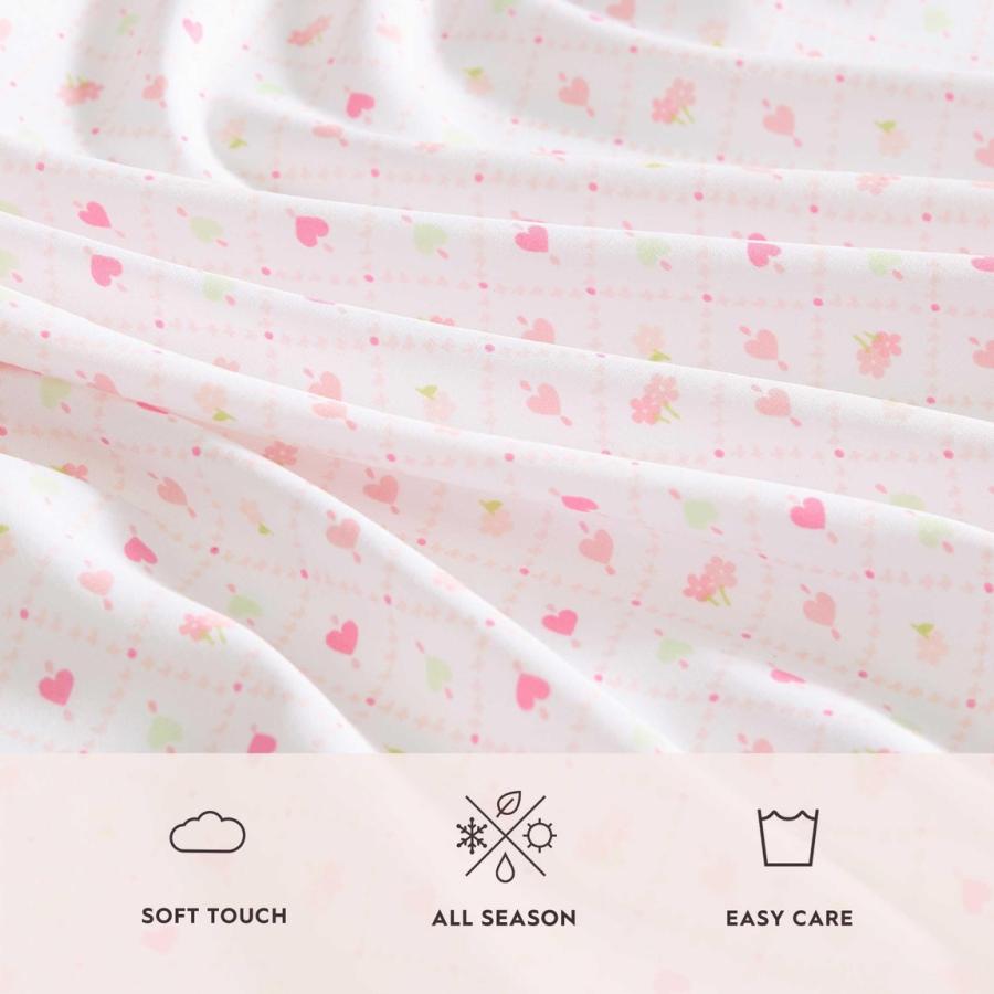 Laura Ashley ベッドシーツセット ピンク ハート柄 マイクロファイバー おしゃれ 寝具 カバーリング |  | 03
