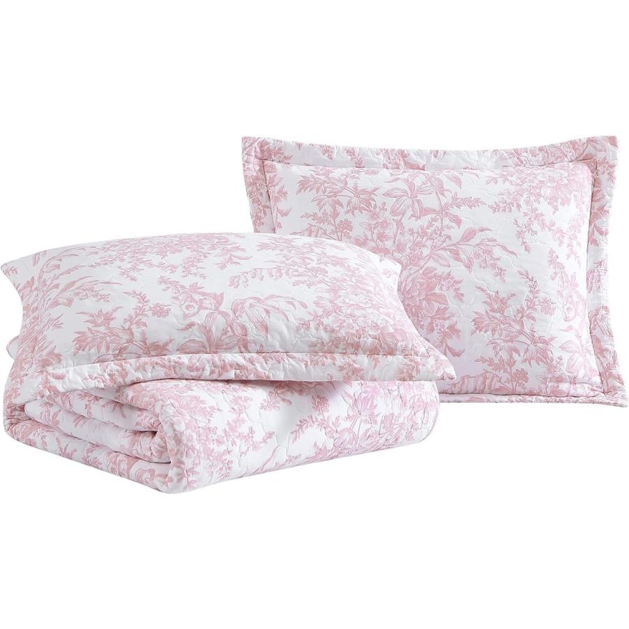 Laura Ashley キルトセット Bedford Pink ベッドカバー ピローケース 3点セット 綿100% 花柄 寝具 |  | 01
