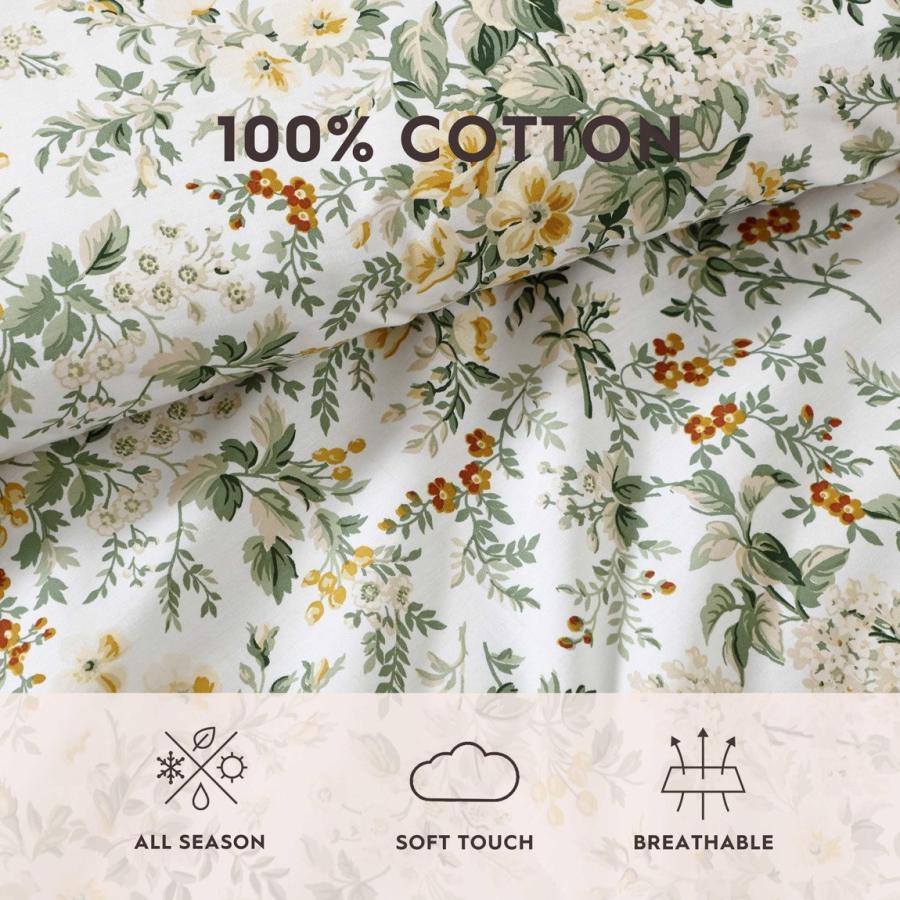 ローラアシュレイ カントリーメドウ コンフォーターセット ツインサイズ 布団セット 掛け布団 枕カバー 綿 100% 花柄 ゴールド クリーム |  | 05