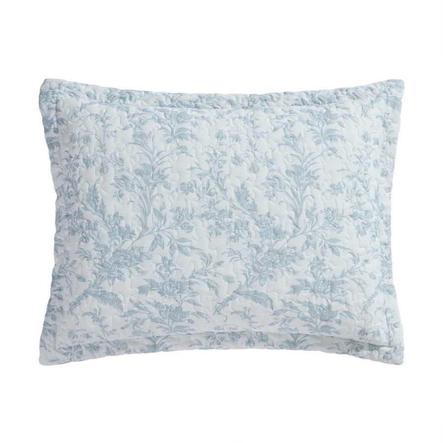 Laura Ashley キルトセット ベッドスプレッド 3点セット 花柄 パステルブルー リバーシブル 寝具カバー |  | 03