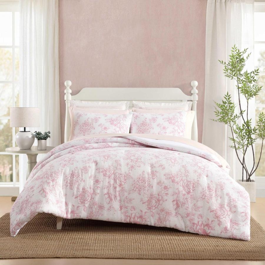 Laura Ashley コンフォーターセット Delphine パステルピンク 花柄 ワッ 生地 寝具セット |  | 01