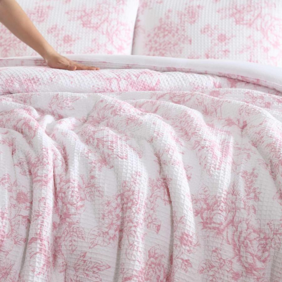 Laura Ashley コンフォーターセット Delphine パステルピンク 花柄 ワッ 生地 寝具セット |  | 04