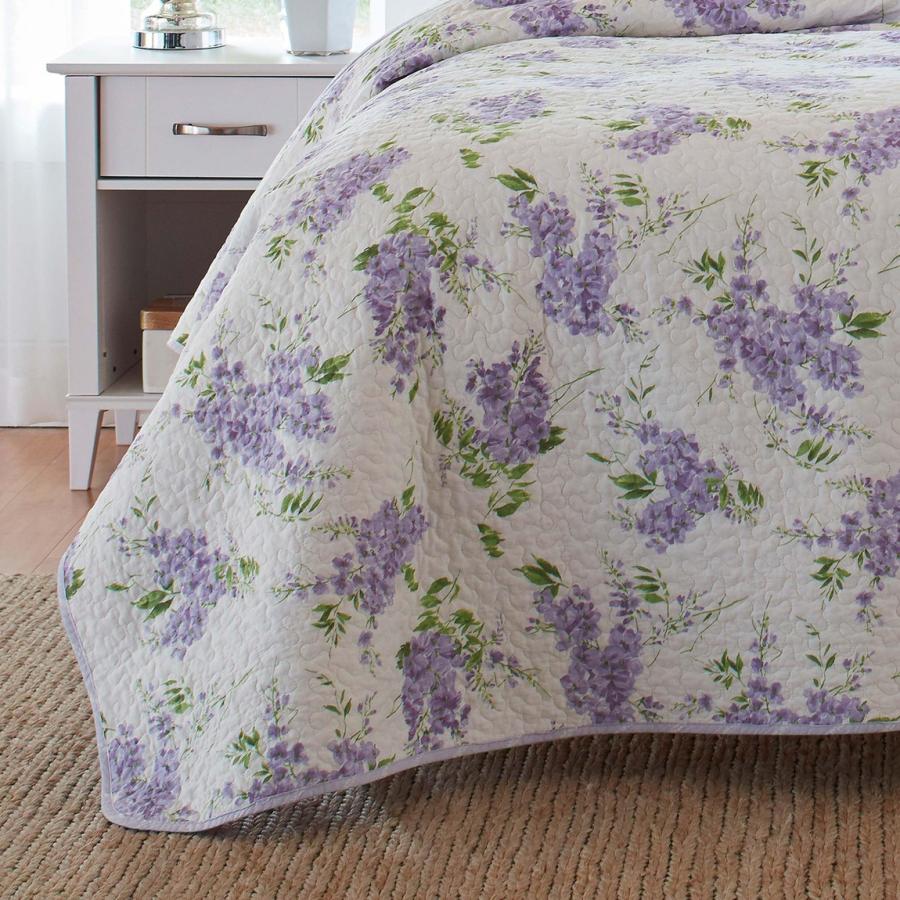 Laura Ashley キルトセット ベッドカバー リバーシブル 綿100% 花柄 Keighley Lilac |  | 06