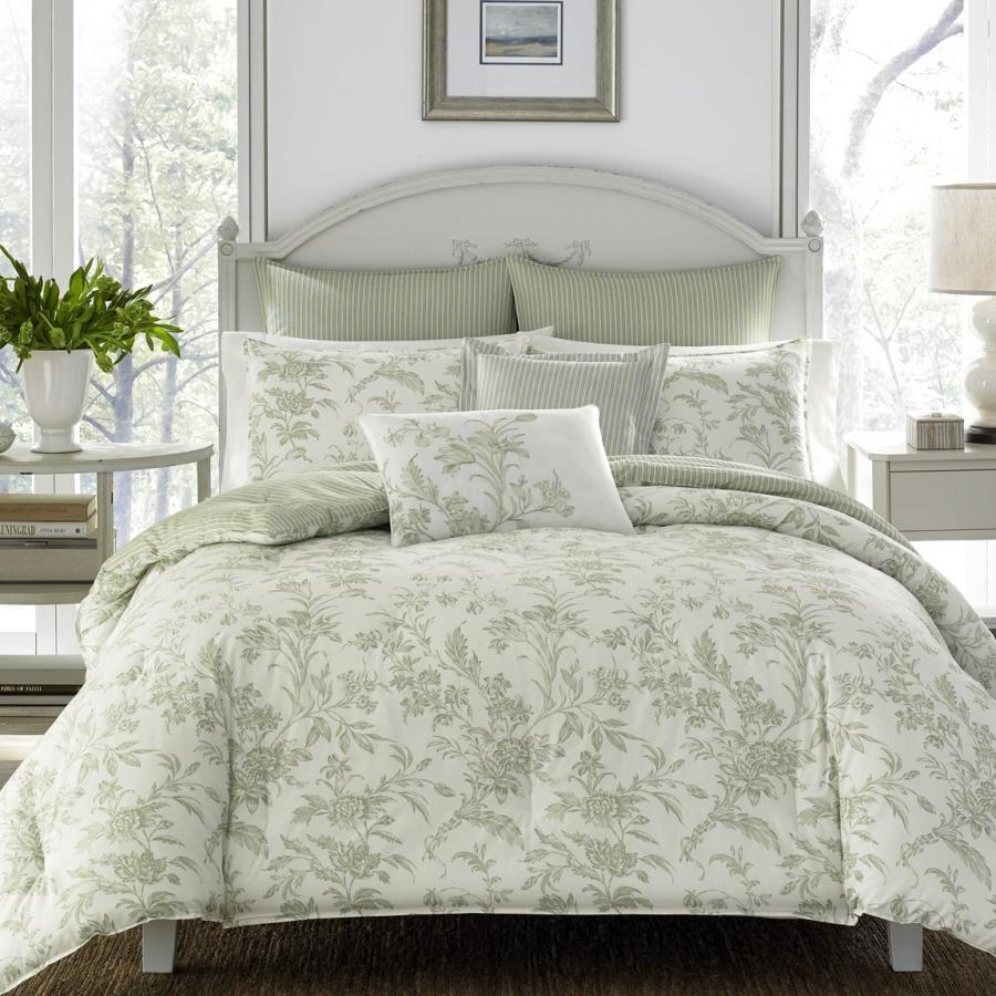 Laura Ashley Home デュベカバーセット Natalie Green 花柄 リバーシブル コットン 寝具 | 