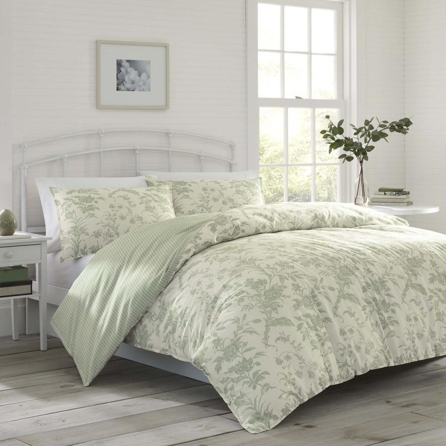 Laura Ashley Home デュベカバーセット Natalie Green 花柄 リバーシブル コットン 寝具 |  | 01