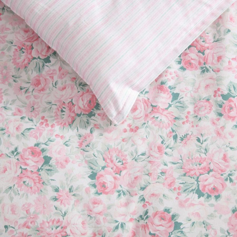 Laura Ashley ベッドカバー 7点セット 花柄 ピンク リバーシブル 綿100% 掛け布団 枕カバー |  | 04