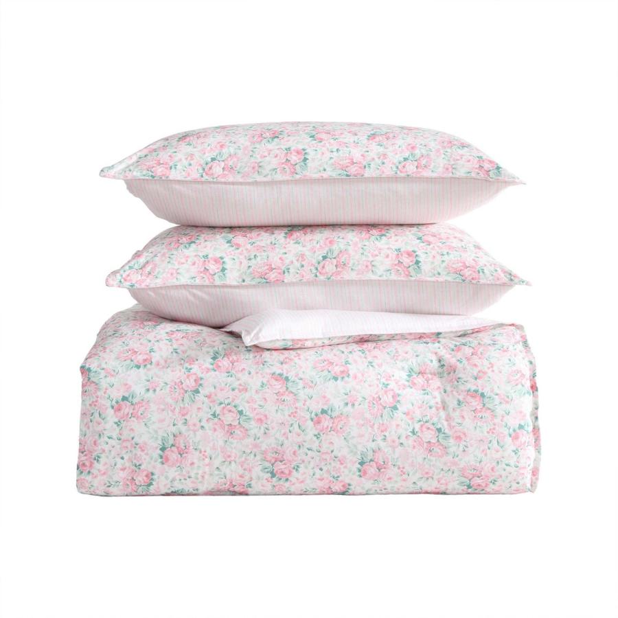 Laura Ashley ベッドカバー 7点セット 花柄 ピンク リバーシブル 綿100% 掛け布団 枕カバー |  | 06