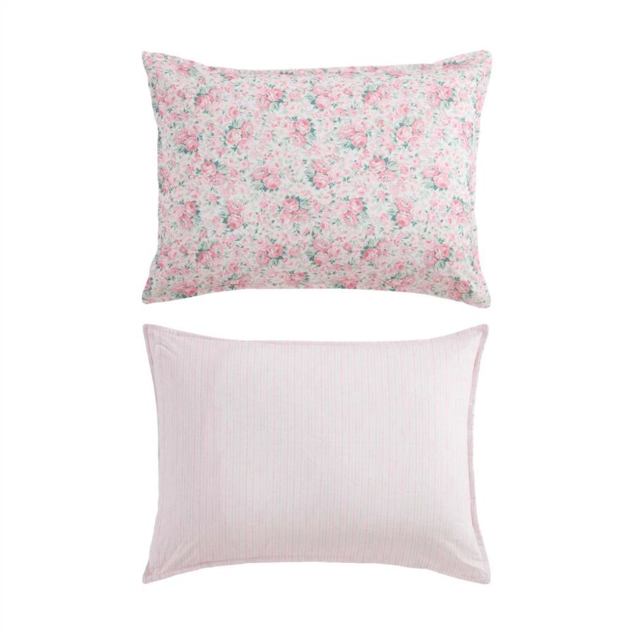 Laura Ashley ベッドカバー 7点セット 花柄 ピンク リバーシブル 綿100% 掛け布団 枕カバー |  | 07