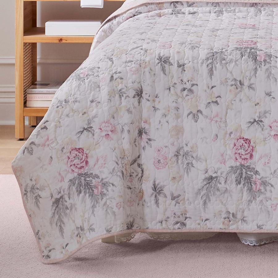 ローラアシュレイ キルト セット クイーン 綿100% リバーシブル 花柄 ピンク グレー 寝具セット ベッドカバー 枕カバー オールシーズン |  | 06