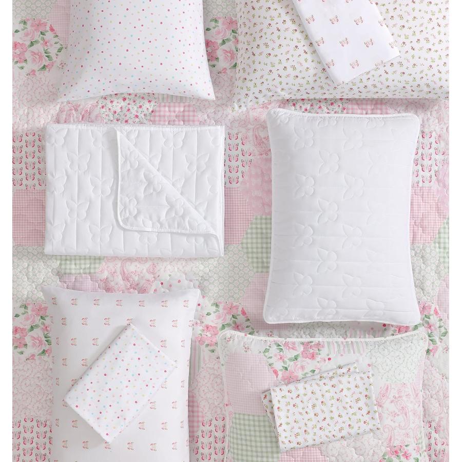 Laura Ashley Kids キルトセット ピンク 花柄 パッチワーク風 ベッドカバー 枕カバー付き 子供部屋 |  | 07
