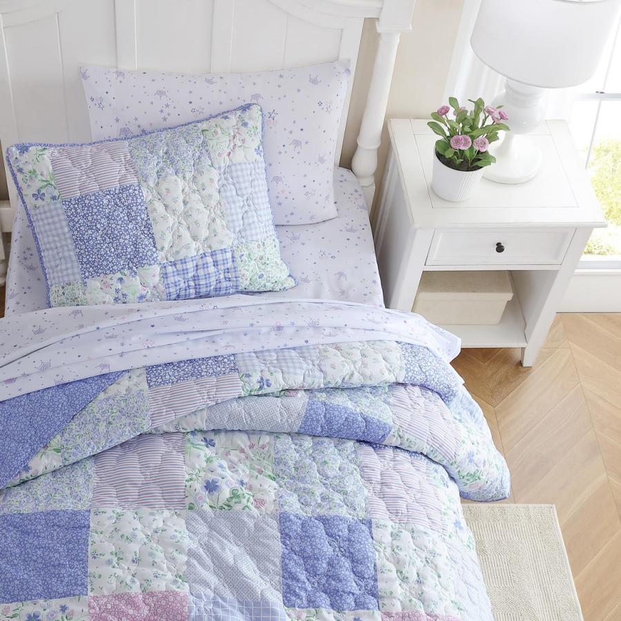 ローラアシュレイ キッズ ツイン キルトセット 花柄 パッチワーク リバーシブル 布団セット 枕カバー 寝具 洗える 子供用 インテリア ピンク |  | 01