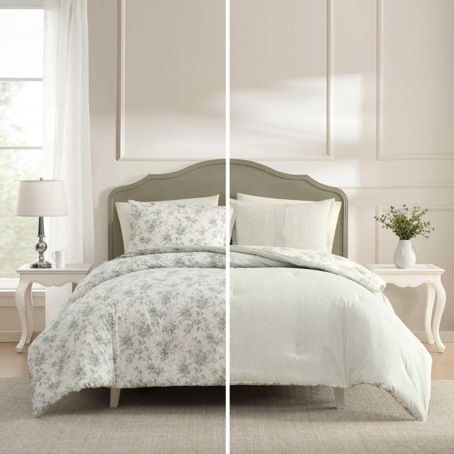 Laura Ashley コンフォーターセット 3点セット 花柄 グリーン 布団カバー 枕カバー 寝具 |  | 03