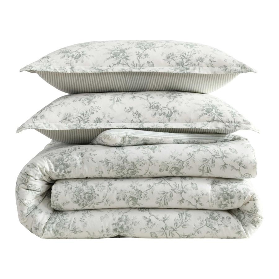 Laura Ashley コンフォーターセット 3点セット 花柄 グリーン 布団カバー 枕カバー 寝具 |  | 07