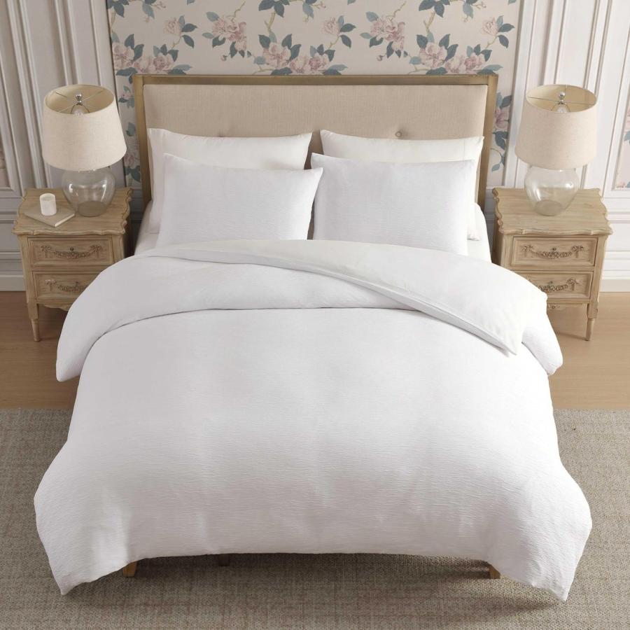 Laura Ashley デュベカバーセット ホワイト クリンクル加工 布団カバー 枕カバー3点セット |  | 02