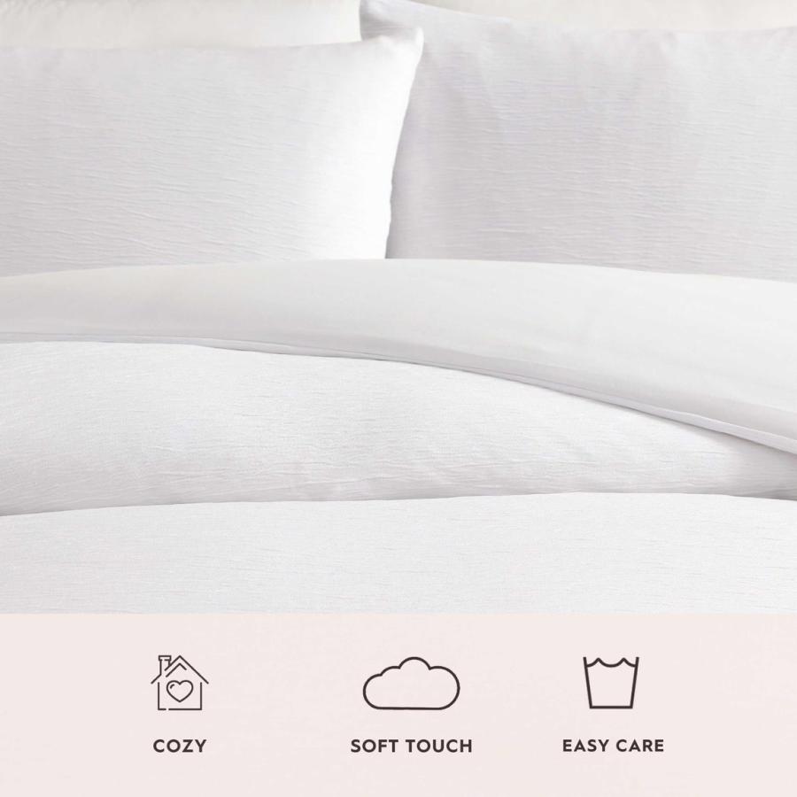Laura Ashley デュベカバーセット ホワイト クリンクル加工 布団カバー 枕カバー3点セット |  | 06