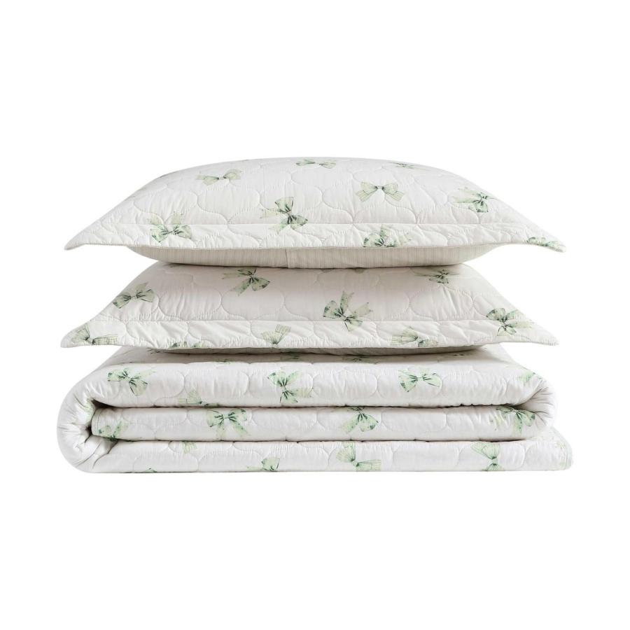 Laura Ashley キルトセット 3点セット ボウ柄 グリーン ベッドスプレッド カバーセット |  | 06