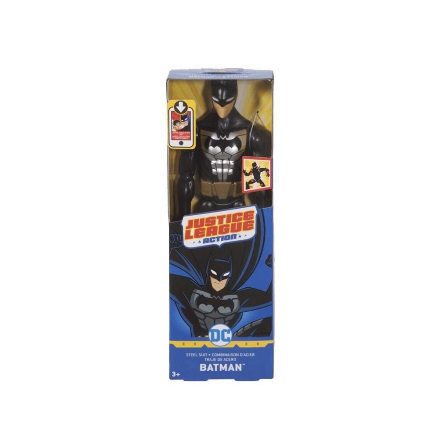 マテル ジャスティス・リーグ アクション バットマン スティール・スーツ アクションフィギュア 12インチ 全高約30cm 可動 | 