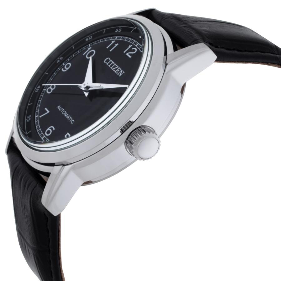 Citizen Mechanical Automatic 腕時計 ブラックダイヤル メンズ レザーストラップ シルバー NJ0210-05E |  | 02