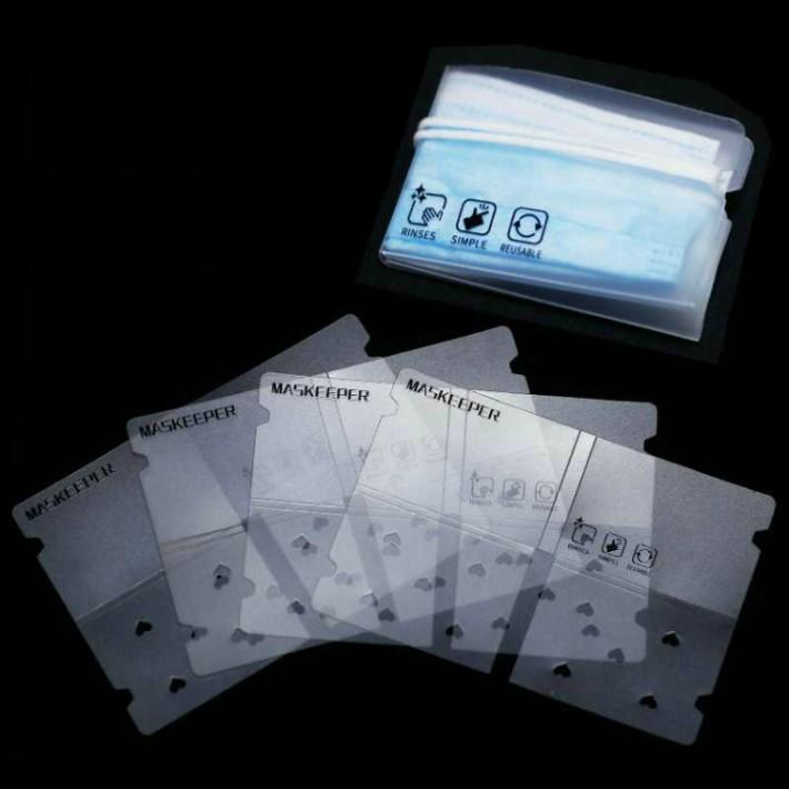 マスクケース ポーチ 持ち運び Maskeeper 5枚セット 携帯用 保管 キャリングケース ファイル 収納用 清潔 便利グッズ ポケットサイズ | 