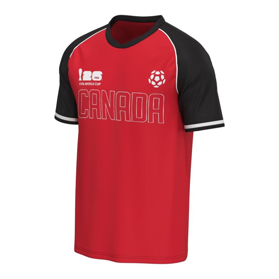 Outerstuff FIFA ワールドカップ 2026 カナダ代表 Canada ラグラン Tシャツ サッカー ジャージ レッド スポーツウェア | 