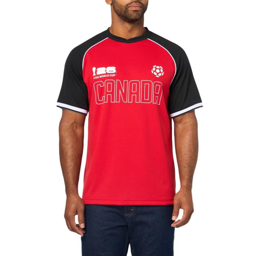 Outerstuff FIFA ワールドカップ 2026 カナダ代表 Canada ラグラン Tシャツ サッカー ジャージ レッド スポーツウェア |  | 01