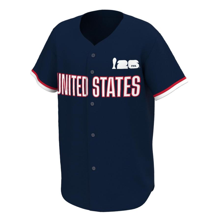 Outerstuff FIFA ワールドカップ 2026 アメリカ代表 USA ベースボールシャツ 半袖 ボタンフロント ジャージ 応援グッズ | 