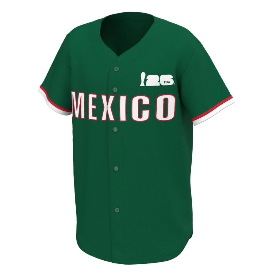 Outerstuff FIFAワールドカップ 2026 メキシコ Mexico ベースボールジャージ 半袖シャツ グリーン サッカー メンズ | 