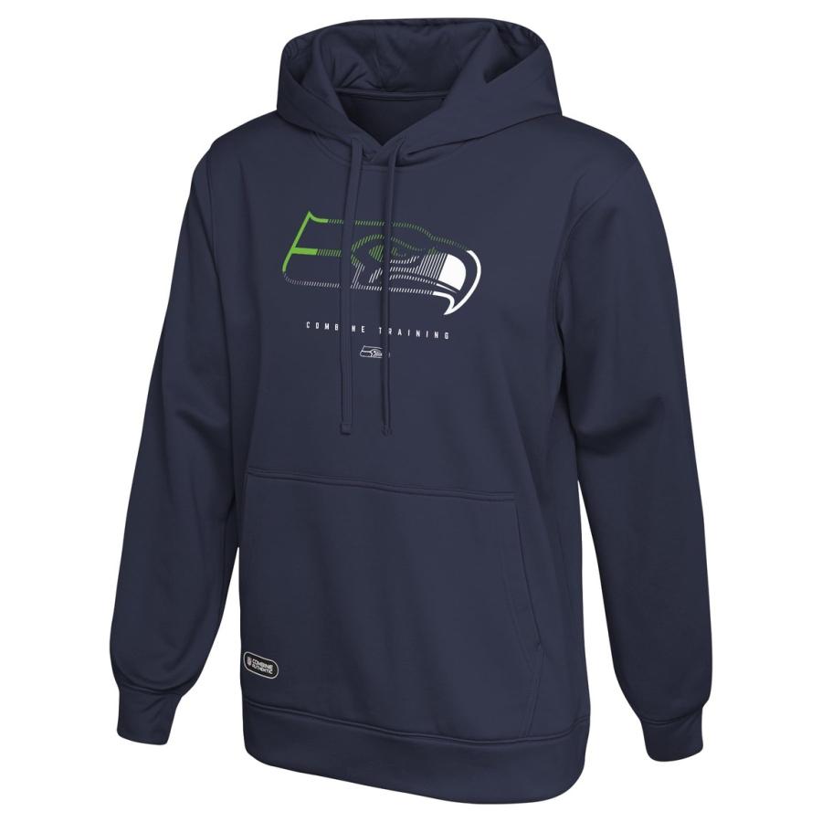 Outerstuff NFL シアトル・シーホークス Seattle Seahawks Watson ロゴ プルオーバー フリース パーカー ネイビー | 