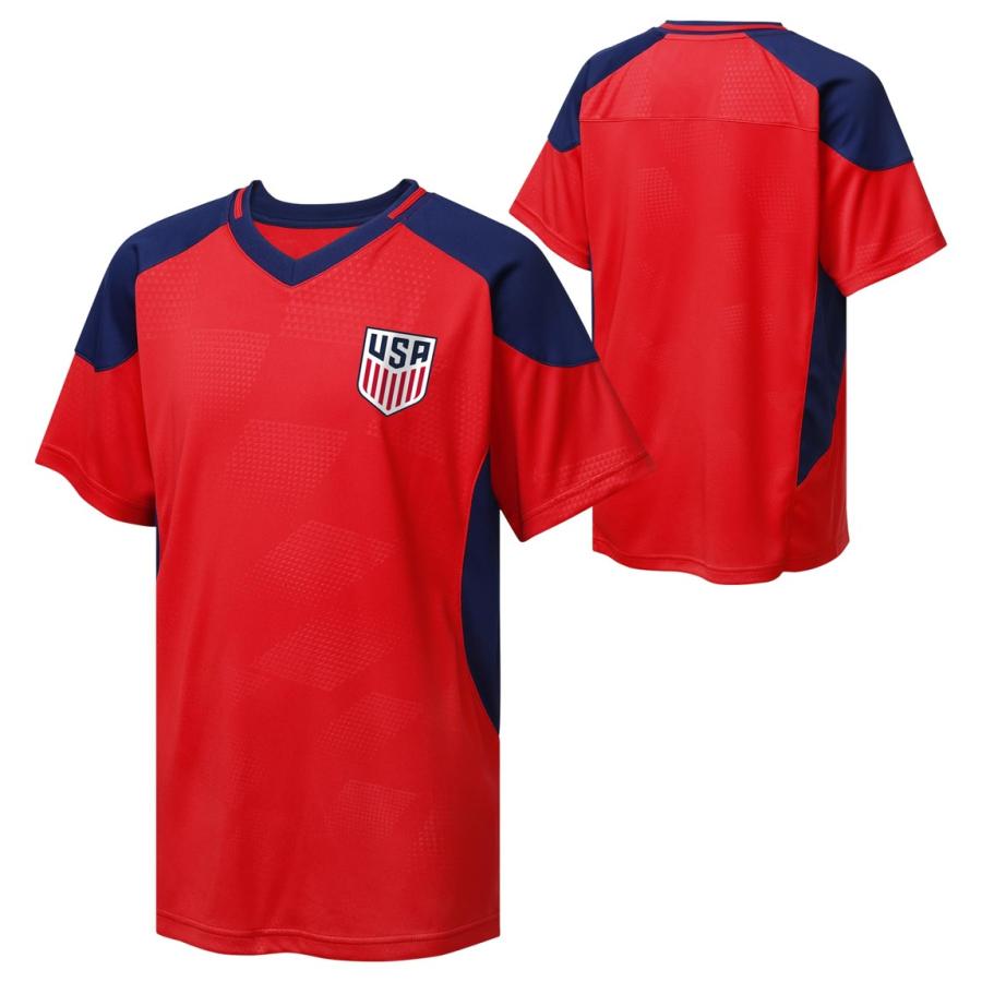 Outerstuff FIFA 2026 アメリカ代表 U.S. Soccer Federation 半袖 Tシャツ レッド キッズ |  | 01