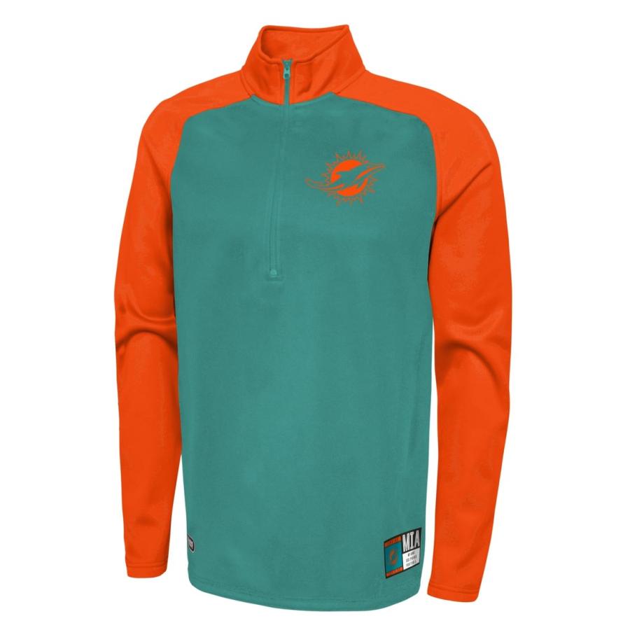 Outerstuff NFL マイアミ・ドルフィンズ Miami Dolphins 1/4ジップ プルオーバー フリース アクア メンズ | 