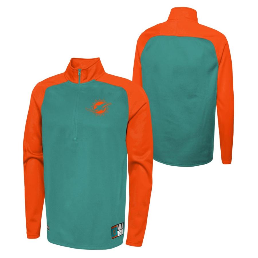 Outerstuff NFL マイアミ・ドルフィンズ Miami Dolphins 1/4ジップ プルオーバー フリース アクア メンズ |  | 02