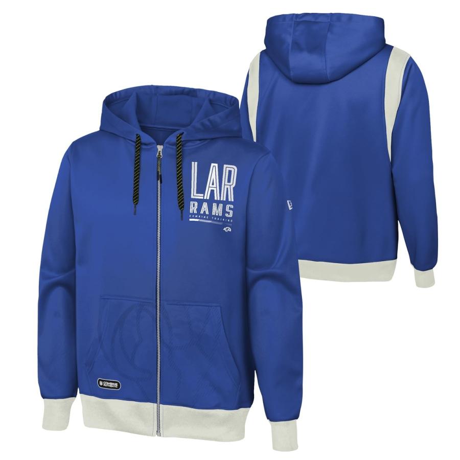 Outerstuff NFL ロサンゼルス・ラムズ Los Angeles Rams フルジップ パフォーマンス フリース パーカー メンズ |  | 02