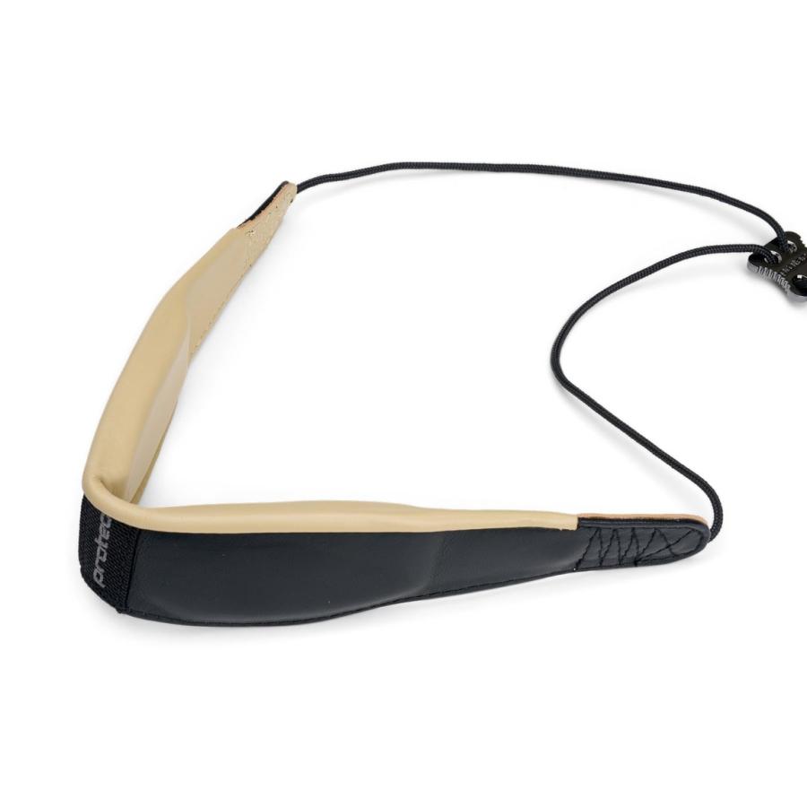 Protec サックス用 ネックストラップ レザー 本革 レストレス 左右独立型パッド メタルスナップ ブラック | 