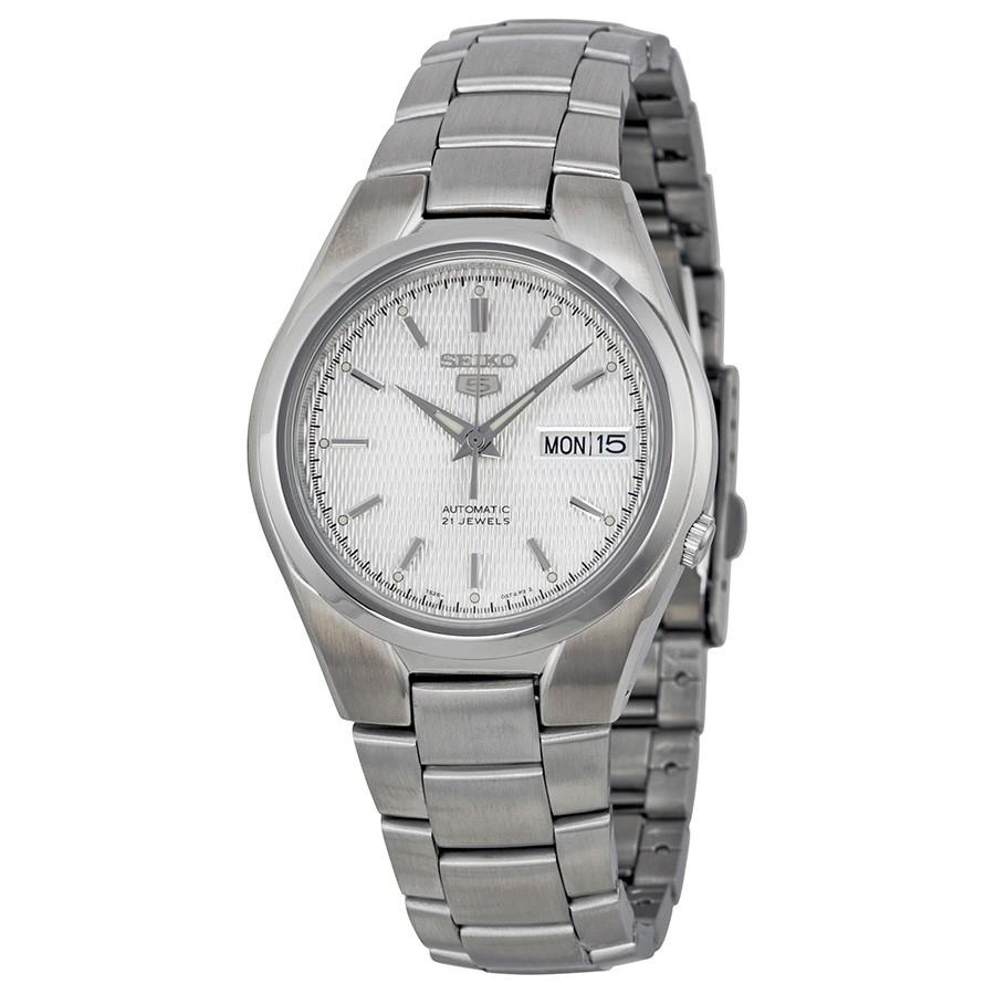 Seiko 5 腕時計 シルバー文字盤 自動巻 ステンレス メンズ SNK601 | 