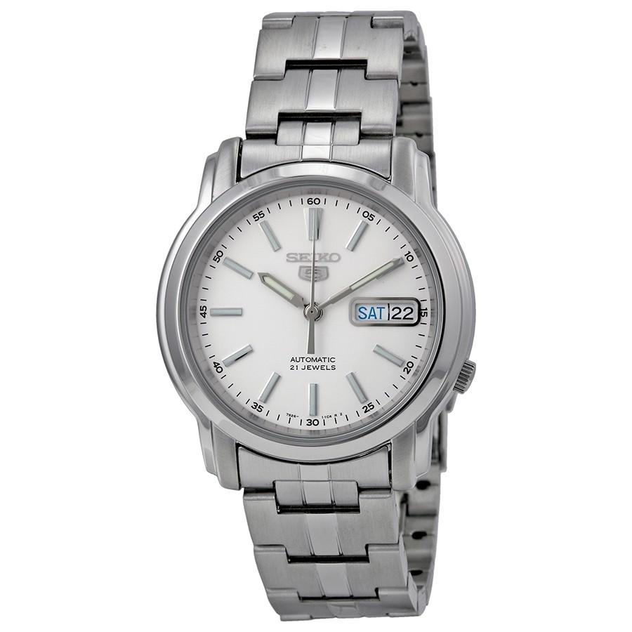 Seiko SNKL75 腕時計 ホワイト文字盤 ステンレススチール 自動巻き メンズ SNKL75 | 