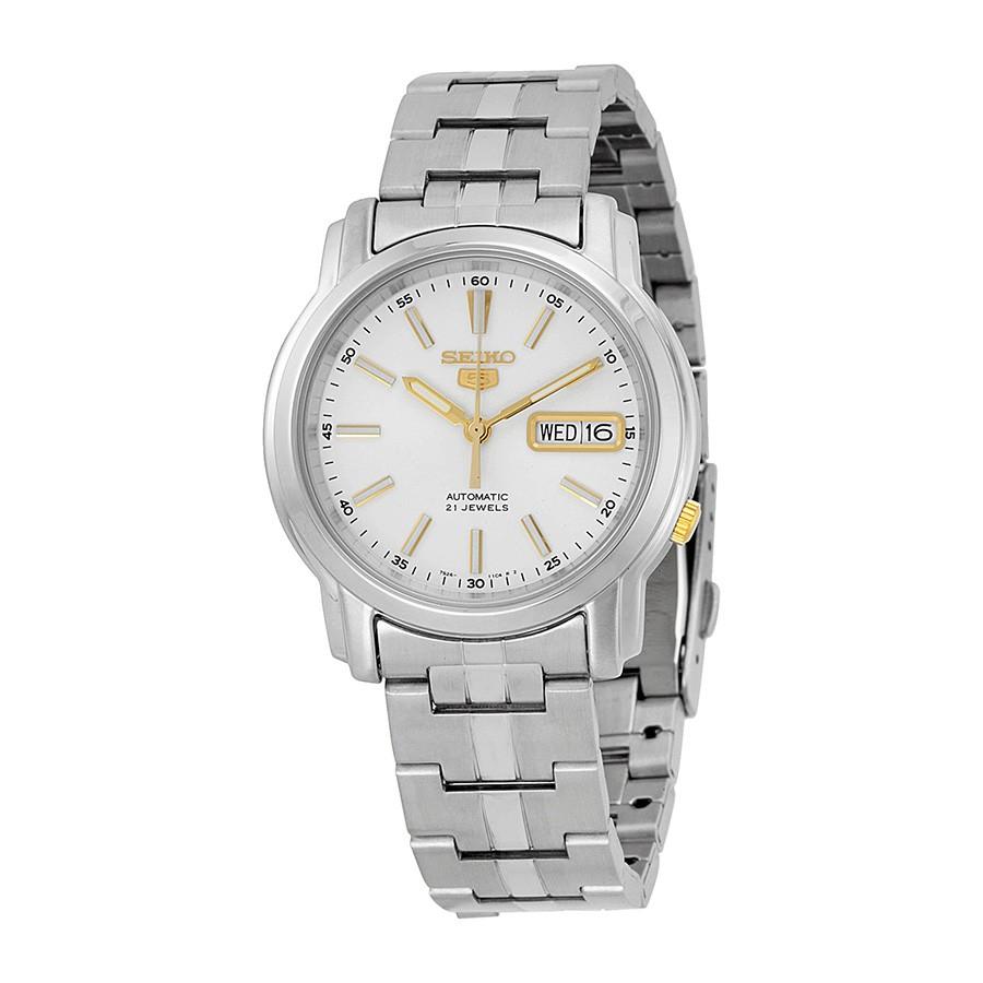Seiko 5 腕時計 Automatic シルバー文字盤 ステンレス メンズ オートマチック SNKL77 | 