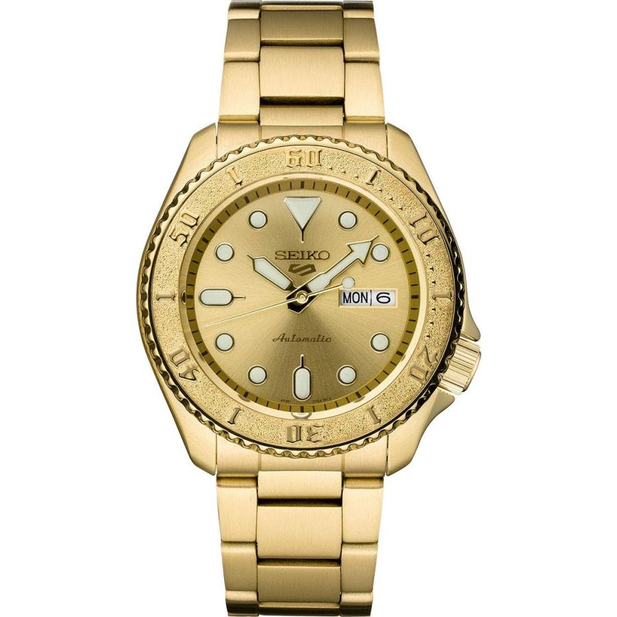 SEIKO 5 Sports 腕時計 自動巻 メタリックゴールド文字盤 ゴールドトーン ステンレス メンズ SRPE74 | 