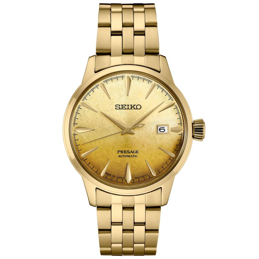 SEIKO Presage SRPK46 腕時計 ゴールドダイヤル 自動巻 ステンレススチール ゴールドフィニッシュ メンズ SRPK46 | 