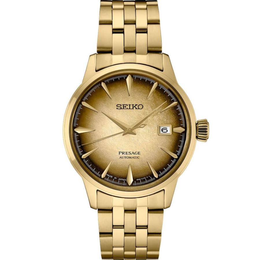 SEIKO Presage Collection 腕時計 メンズ 自動巻 ゴールド文字盤 ステンレス ゴールド仕上げ SRPK48 | 