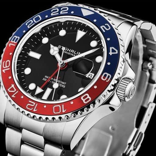 Stuhrling Original Meridian GMT Diver 腕時計 メンズ スイス製クオーツ GMT機能 10気圧防水 |  | 01