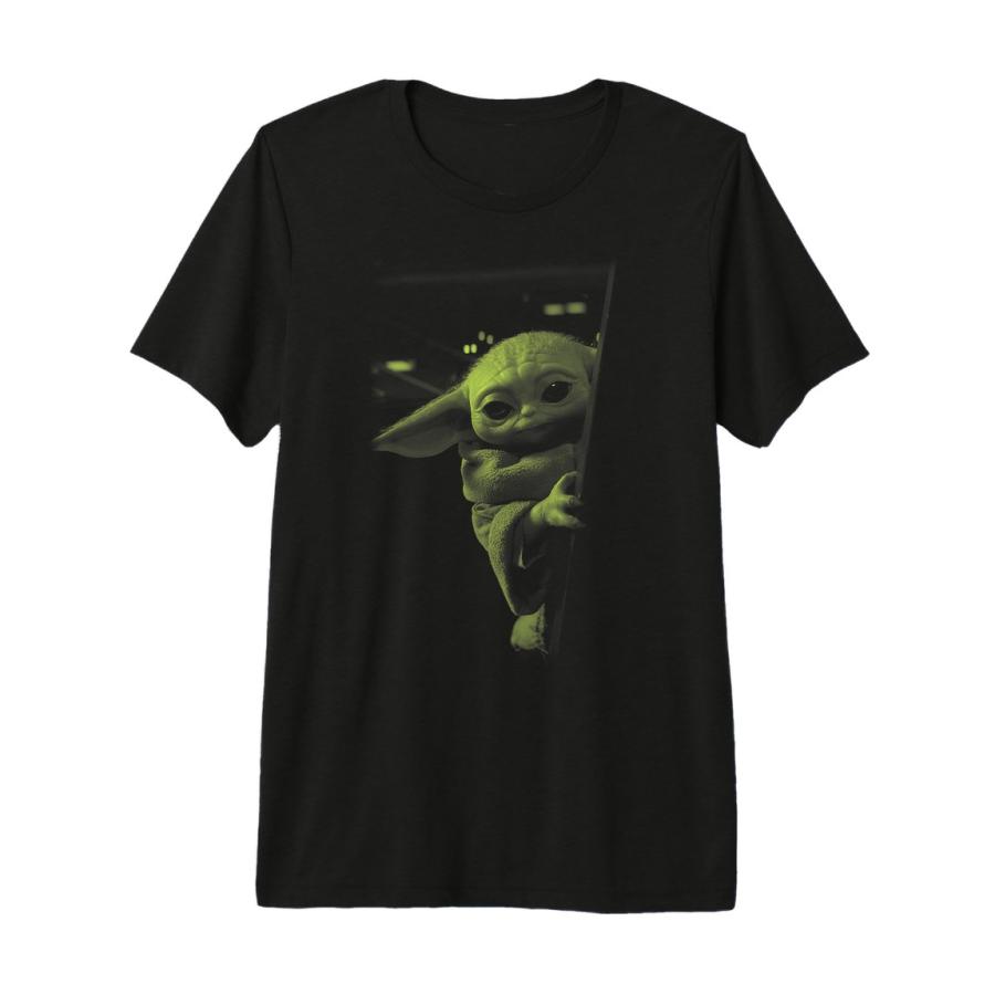 スターウォーズ マンダロリアン The Mandalorian グローグー Grogu じっと見つめる デザイン Tシャツ 半袖 | 