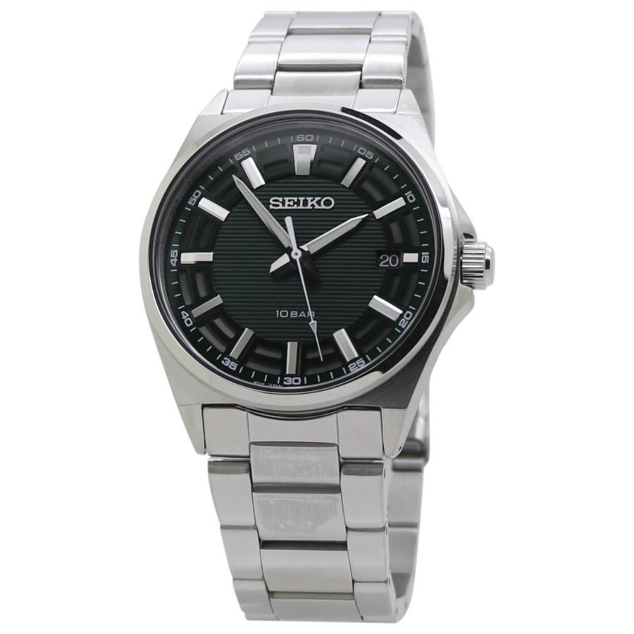 Seiko クオーツ グリーン文字盤 ステンレススチール メンズ 腕時計 SUR503P1 | 