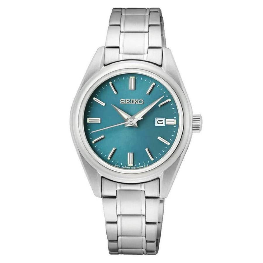 Seiko Essentials 腕時計 ブルー文字盤 クオーツ メンズ サファイアガラス シルバー ステンレス SUR525 | 