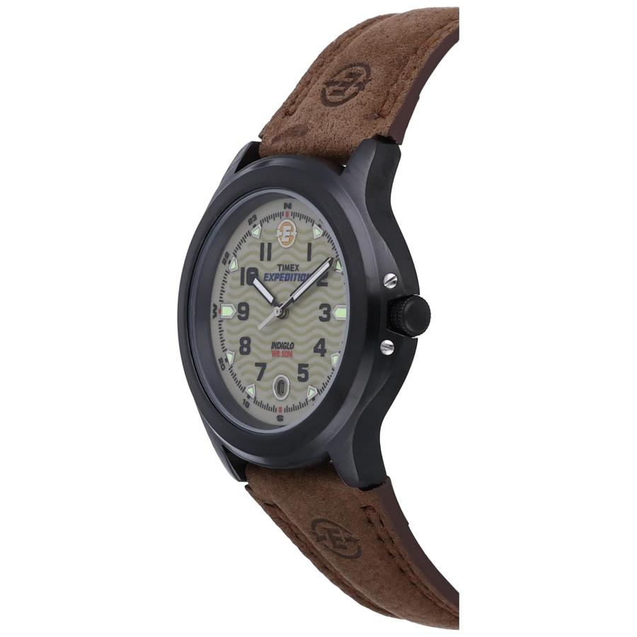 タイメックス Expedition メンズ 40mm オリーブ文字盤 ブラウンレザーベルト インディグロライト搭載 腕時計 |  | 02
