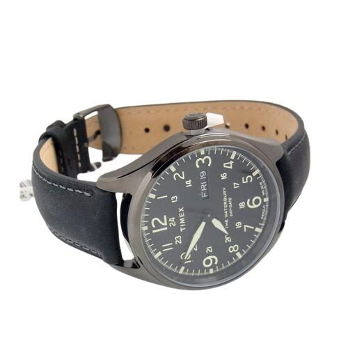 Timex Waterbury 腕時計 メンズ ブラック文字盤 ガンメタルケース レザーベルト クオーツ TW2R89100 |  | 02