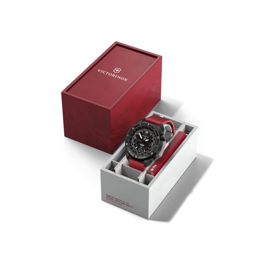 Victorinox Air Pro Automatic 腕時計 ブラック文字盤 レッドラバーストラップ 自動巻き メンズ 43mm 242006 |  | 03