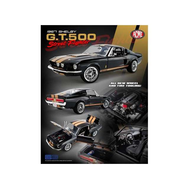 1967 Shelby GT500 Street Fighter black/gold /ACME 1/18 ミニカー