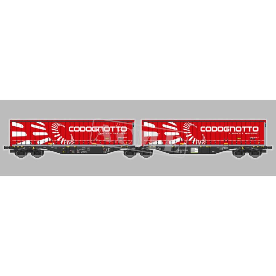 HOゲージ 鉄道模型 貨車 ACME アクメ PKP Cargo 2両連結コンテナ車 Era VI DC Codognotto | 