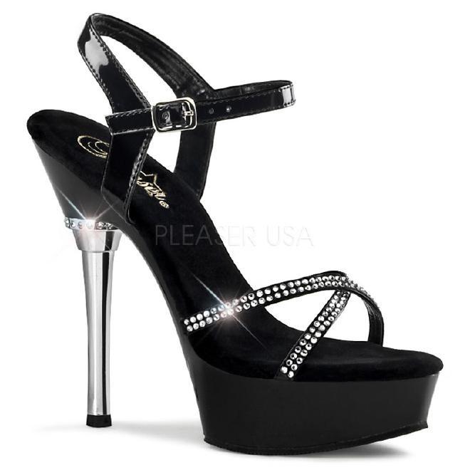 ALLURE-633 5.5インチ(約14cm)ハイヒール　ピンヒール ミュール厚底サンダル /Pleaserプリーザー  パーティードレス 靴 大きいサイズ | 